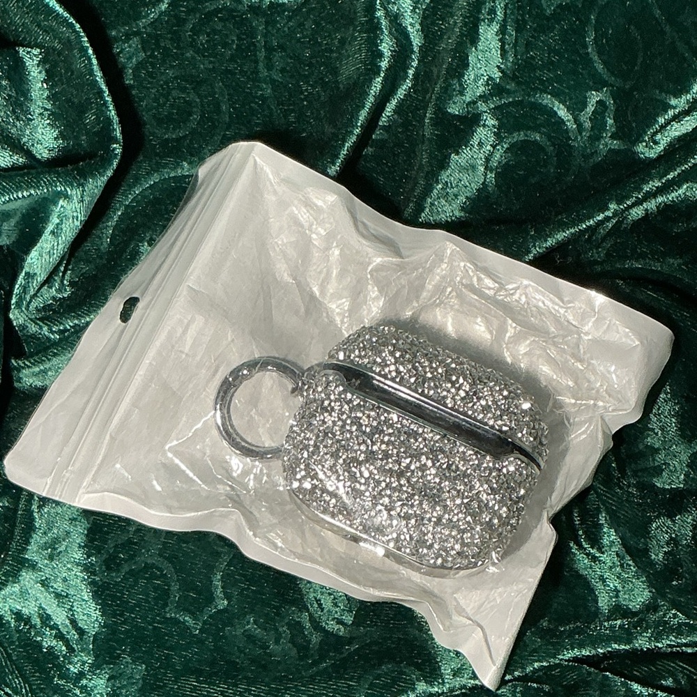 Silver Glitter Keychain Pouch